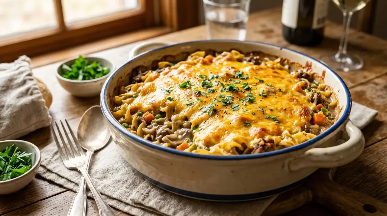 Beef and Noodle Casserole: Easy Cheesy Recipe