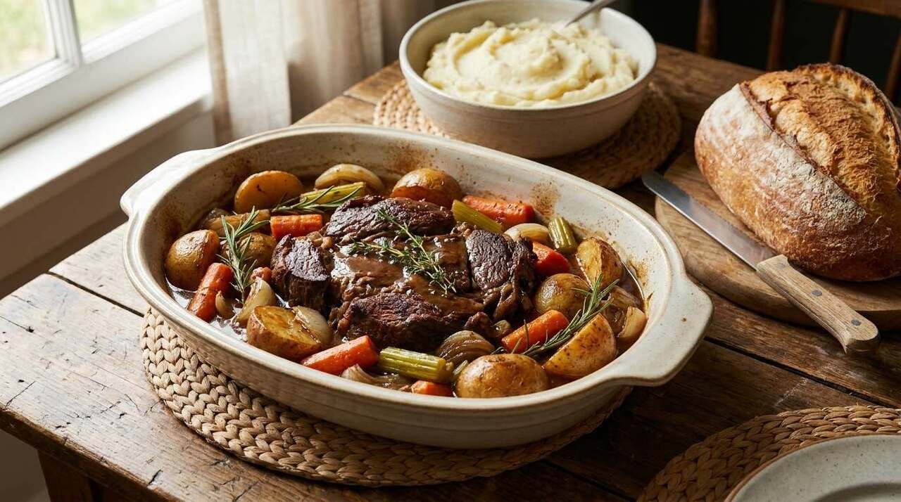 Delicious Slow Cooker Pot Roast + Easy Tender Gravy 1 Slow Cooker Pot Roast with Tender Beef and Gravy