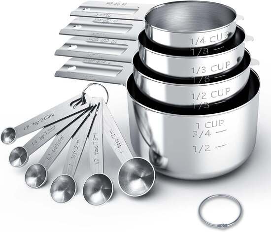 How to Measure Ingredients Correctly: Easy Guide 2
TILUCK Stainless Steel Measuring Cups & Spoons Set