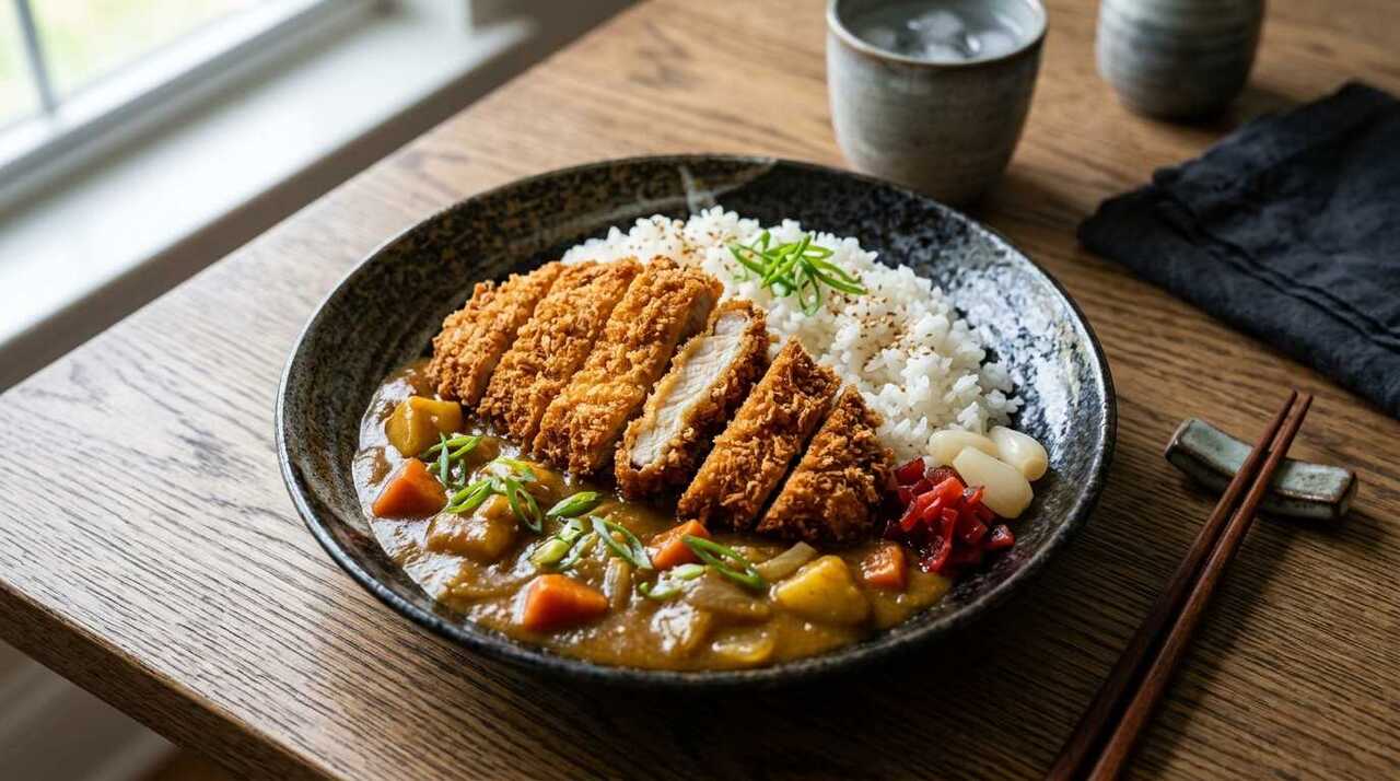 Chicken Katsu Curry: Crispy Japanese Comfort Food 11 Chicken katsu curry with crispy panko chicken, Japanese curry, and steamed rice